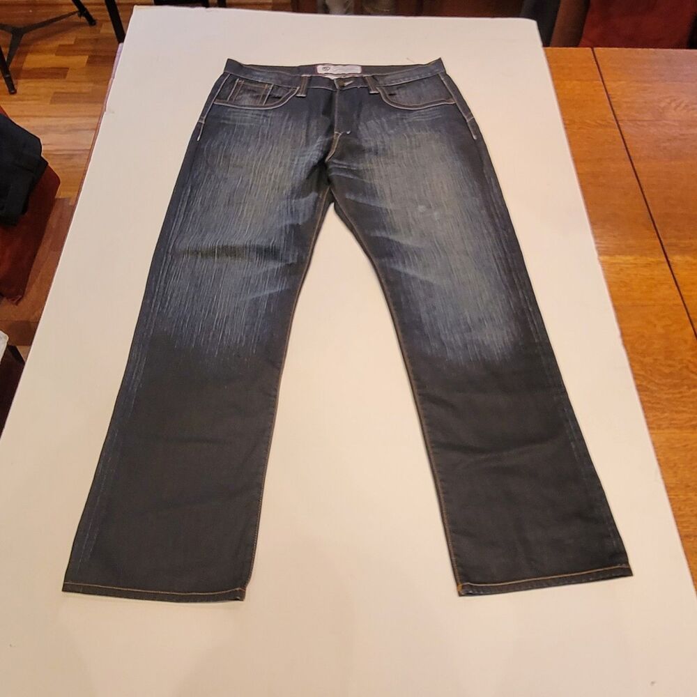 Artful Dodger British Manufactured Wash Blue Denim Jeans Embroidered Y2K